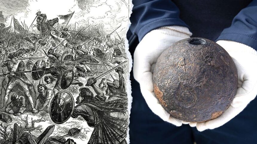 Unexploded mortar shell from bloodiest battle in country's history unearthed after nearly 280 years
