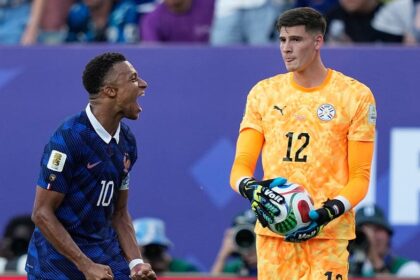 Paraguay goalie tosses ball at France's Kylian MbappÃ© after World Cup showdown